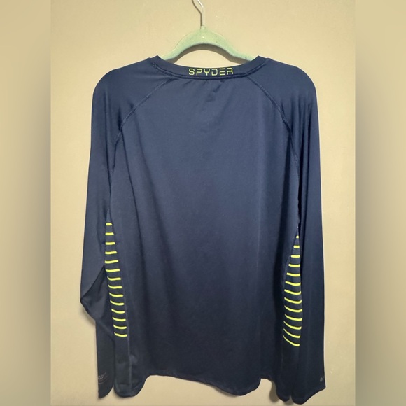 Spyder- Men's Blue and Neon Green Rash Guard. Size XXL - Picture 6 of 7